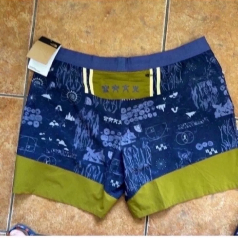 The North Face Athletic Blue and Green Shorts